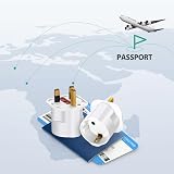 Aigostar 2 Pack EU to UK Travel Adapter Plug, Schuko 2 Pin to 3 Pin Converter view 8