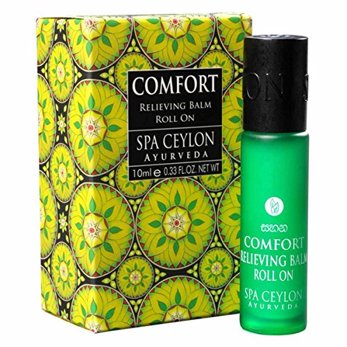 Spa Ceylon Luxury Ayurveda Comfort Relieving Balm Liquid in Convenient Travel Friendly Roll On Applicator, Fast Acting Natural Pain Relief for Sore Muscles and Joints, 0.33 Fluid Ounces