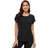 WiWi Women's Pajama Tops Soft Crew Neck Sleep Shirt Loose Short Sleeves T-Shirt Viscose from Bamboo S-XXL