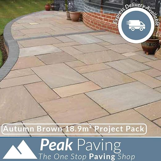 Indian Paving Autumn Brown Sandstone Flags Paving Slabs Patio Pack