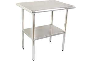 STEELBUS 24 x 30 Inches Stainless Steel Table,NSF Commercial Heavy Duty Kitchen Prep & Work Table with Adjustable Under Shelf,Metal Food Workstation,for Restaurant, Home and Hotel…