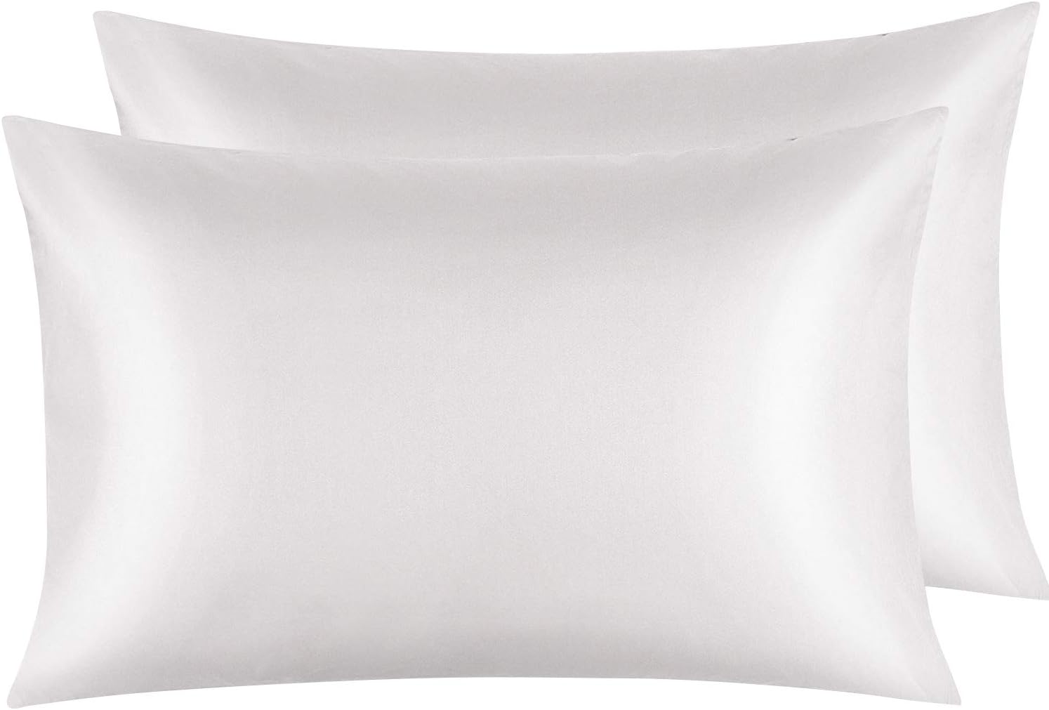 NTBAY Zippered Satin Pillowcases, 2 Pack Super Soft Standard Pillow