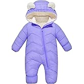 Funnycokid Baby Snowsuit Infant Winter Puffer Coat Newborn 3-24M Hooded Jumpsuit Bodysuits Kids Unisex Outdoor Clothes