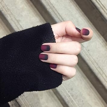 Nail Glamour amazon com false nails glamour matte red nail tips for women 24pcs beauty