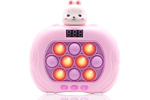 JOINBO Fast-Push-Bubble-Game for Kids & Adults [Rabbit Pop Electronic Game Light up Fidget Toy] [Pop Controller Quick Push Game] Easter Gift for Girls Age 3-12 for Stress Relief Toys