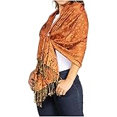 Sakkas Soft Silky Double Layer Jacquard Paisley Pashmina Shawl/Wrap/Scarf
