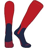 PEAR SOX OTC Baseball Softball Stirrup Socks (S, 7in) Red, Dark Navy