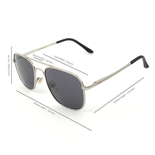 J+S Premium Military Style Classic Square Aviator Sunglasses