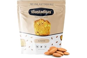 Toastaditas Almond Toasted Cookies, 16g of Protein, Natural Ingredients, No Artificial Flavors, Healthy Snacks for kids and adults (3-Pack, Almond)