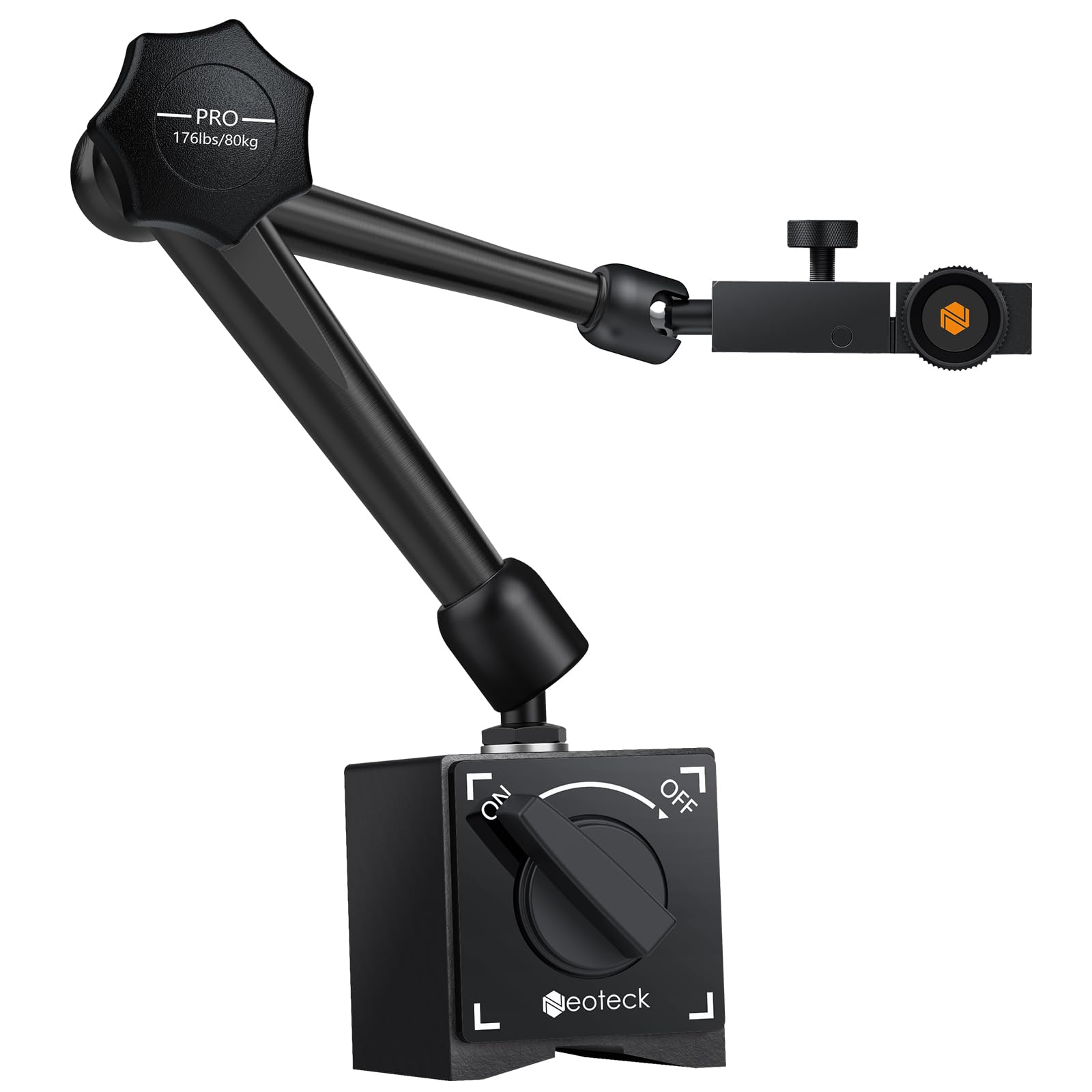 Neoteck Magnetic Base Stand for Digital Dial Indicator Gauge 176lbs（80kg） Max Pull Widely Used in All Kinds of Machine Tools and Measurement Accuracy of Scientific Research, Black