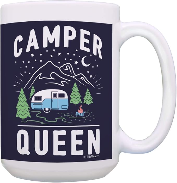 RV Camper Gifts for Women Camper Queen Mug Camping Coffee