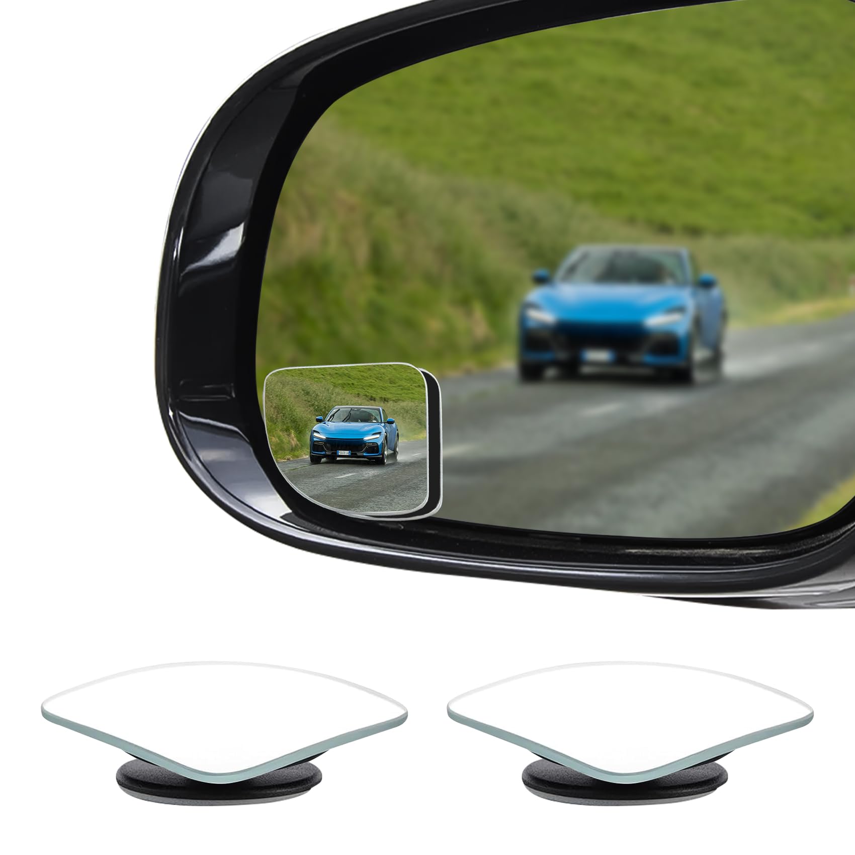 Photo 1 of Lyxheth 2PCS Blind Spot Convex Car Mirror, Side Mirror Blindspot, Rear View Mirrors with Wide Angle Adjustable Stick, Universal Car Blindspot Mirrors Exterior Accessories for Cars (Fan shaped, 2PCS)