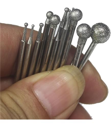 Uxcell 200-230 Grits Diamond Grinding Burrs Bit 4mm Inverted Cone Head 2.35mm Shank 4mm Length Stone Sanding Drill Bits Rotary Tool - View #7