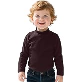 ZUEMET Toddler Boy Turtleneck T-Shirt Baby Boys Thermal Long Sleeve Shirt Cotton Tee Tops Size 18M-5T