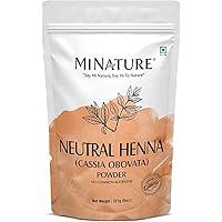 Neutral Henna powder (CASSIA OBOVATA) by mi nature | 227 g (8 oz) | Adds no colour to hair | hair conditioning | Herbal hair 