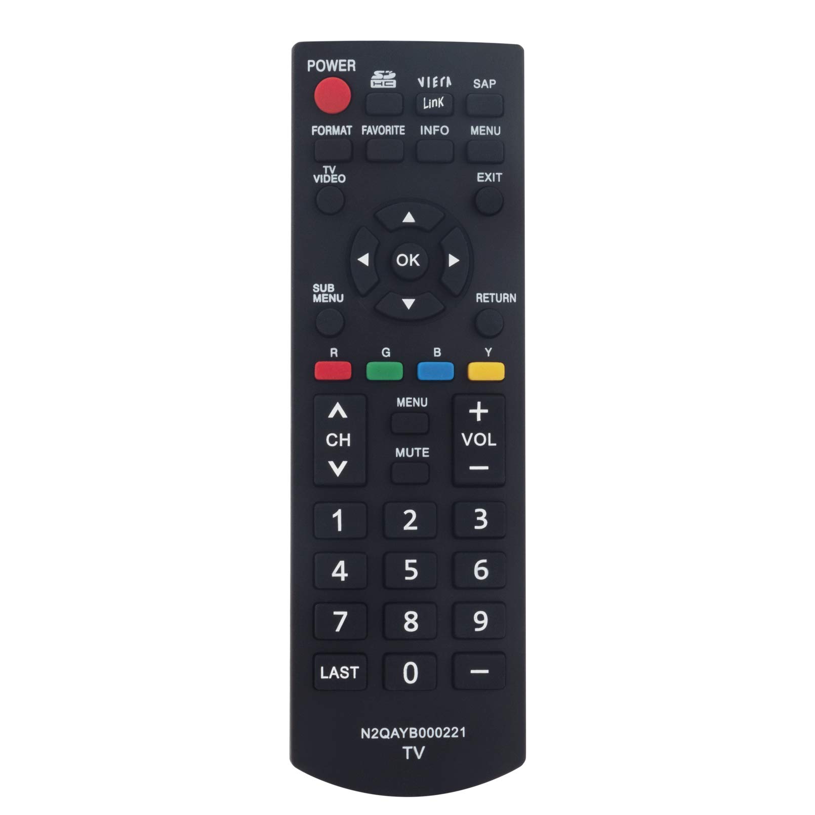VINABTY N2QAYB000221 Replace Remote Control for Panasonic THM50HD18 TC-26LX85N TH-46FD18 TH46PZ80 TH-46PZ80 TH46PZ80UA TH-46PZ80UA TH50PX80U TH50PZ80 TH-50PZ80 TH50PZ80UA TH-50PZ80UA TC32LX85TH50PX80