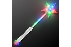 FlashingBlinkyLights Light Up White Super Star Princess LED Wand