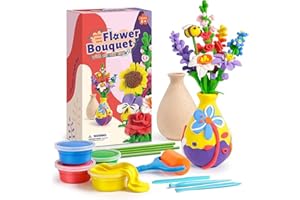 Cenroelon 1 kit d'argile à modeler pour bouquet de fleurs, loisirs créatifs, argile séchée à l'air libre pour filles et garço