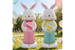 59-inch Standing Large Rabbit Birthday Easter Holiday Party Decoration Balloons, Indoor Atmosphere Background Photo Props