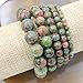 Wholesale Natural Gemstone Beads Stretch Bracelet Healing Reiki 4,6,8,10,12mm (4mm, Unakite)