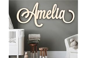 MXN Wooden Name Signs for Nursery,Custom Wooden First and Middle Name Sign for Baby,Personalized Name Sign,Kids Room Décor Ha