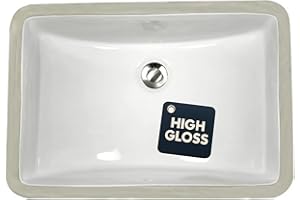 Nantucket Sinks UM-18x12-W White Undermount Bathroom Sink – 18" x 12" Rectangular Bowl Bath Sink for Vanity, High Gloss White Vitreous China, Scratch & Stain Resistant – Great Point