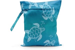 Pykfrhh Beach Wet Bags Waterproof Sandproof, Wet Bag for Swimsuit, Summer, Travel, Swimsuit, Vacation Sea Turtle Wet Bag