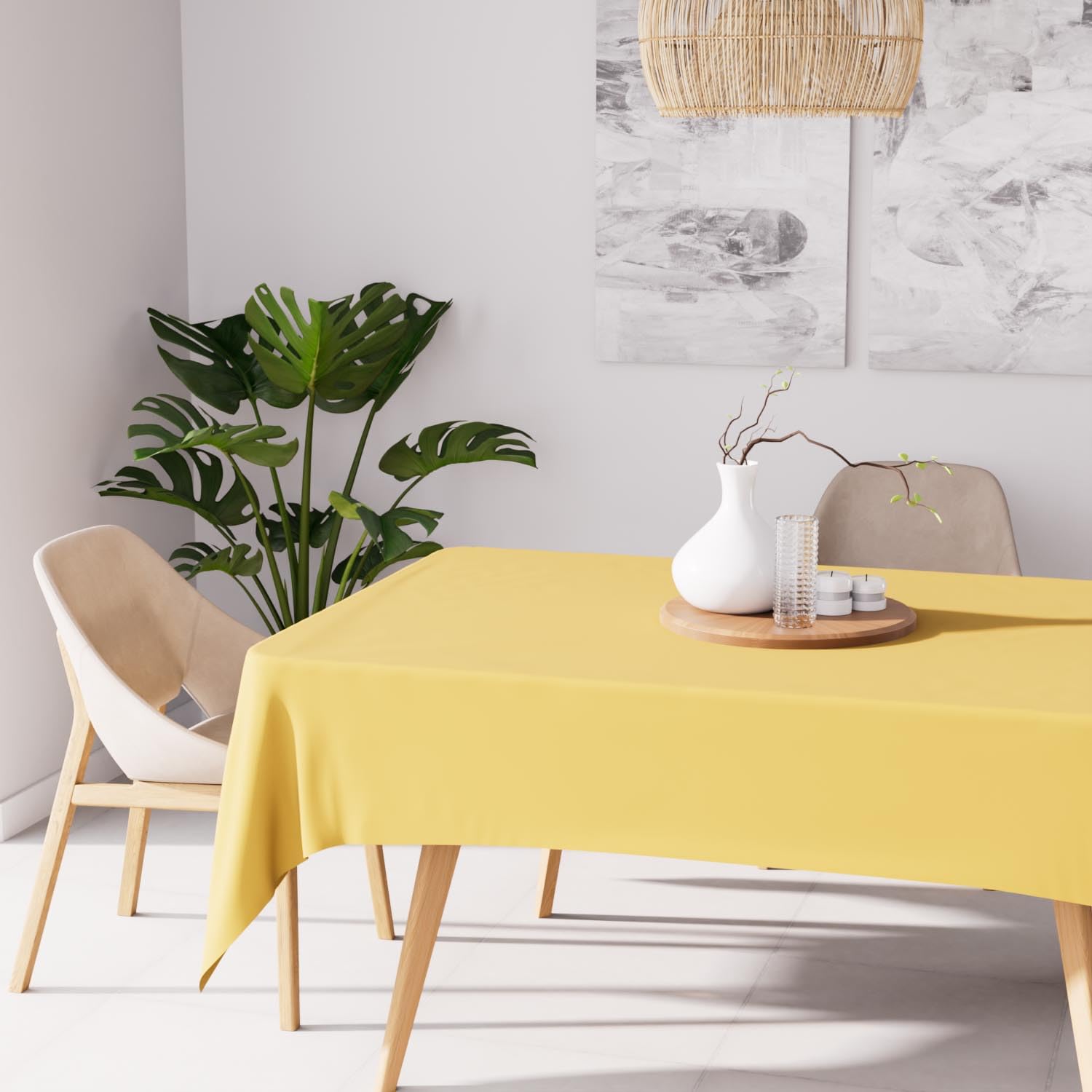 Soleil d'ocre, Alix Stain Protection Tablecloth Rectangular 140 x 200 cm Bright Yellow — image 1