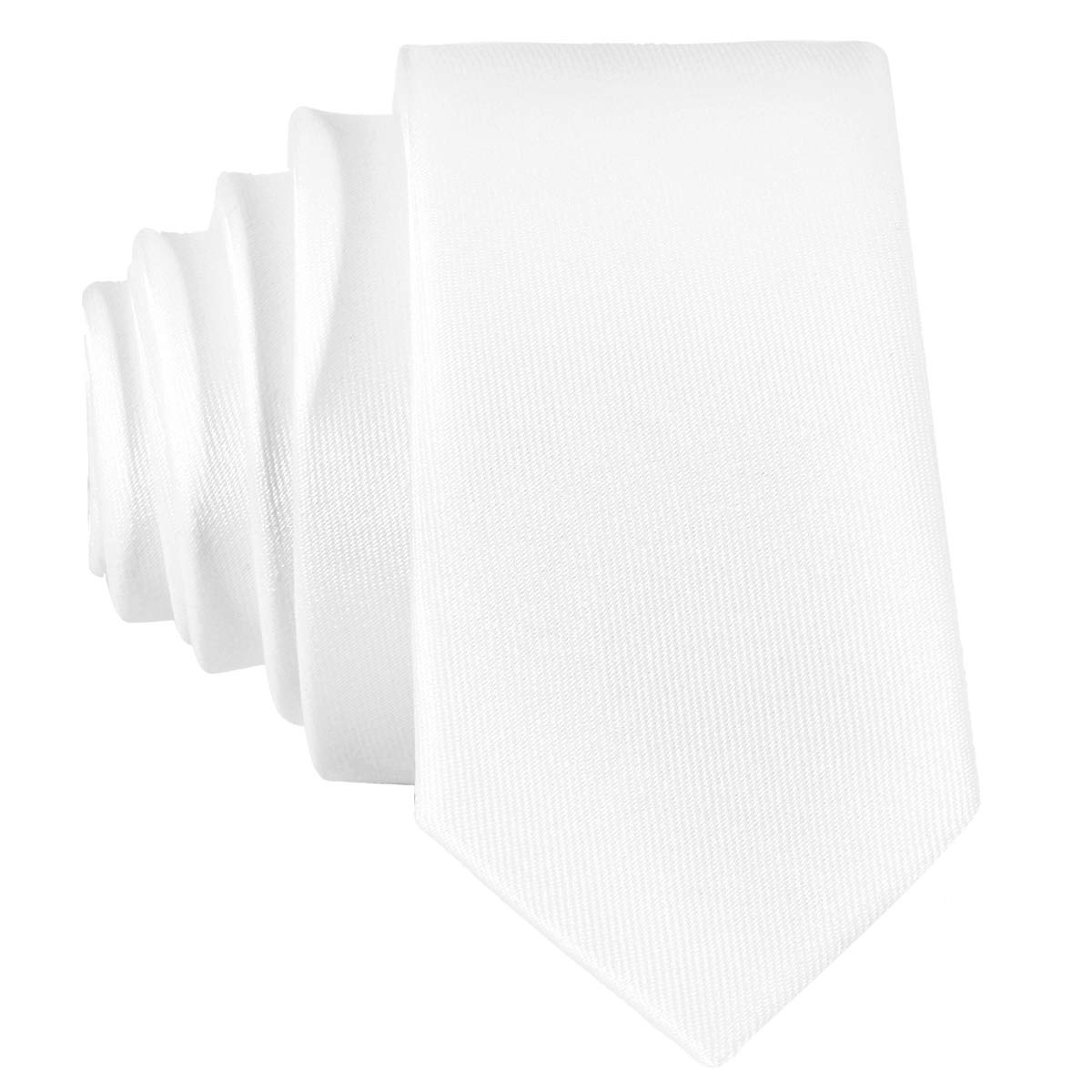 DonDon Men's narrow slim Tie handmade White