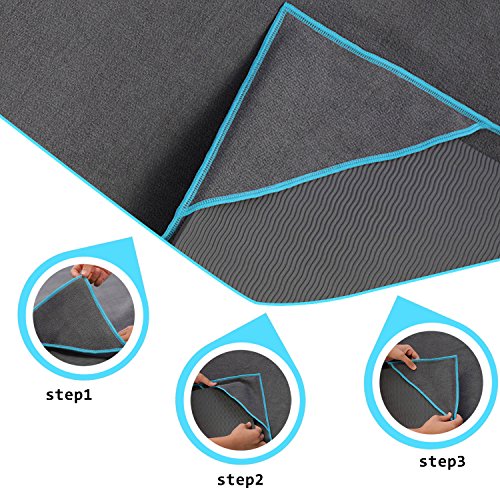 image for Ewedoos Yoga Mat Towel - Super Soft, Sweat Absorbent, Non-Slip Bikram 