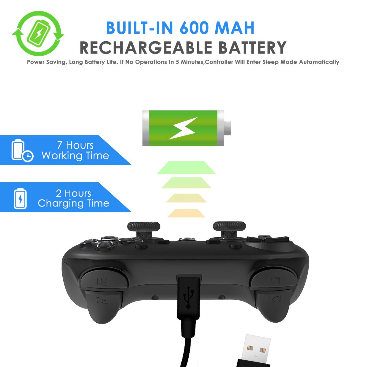 CHEREEKI Controller für Nintendo Switch, Wireless Gamepad Joystick für Switch mit Dual Shock Vibration und Turbo Funktion Achsen Gyroskop Gaming Controller (Schwarz)