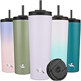 Konokyo 30 OZ Insulated Tumbler with Lid and 2 Straws Stainless Steel Water Bottle Vacuum Travel Mug Coffee Cup,Taro
