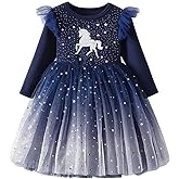 DXTON Girls Toddler Tutu Dresses Winter Long Sleeve Tulle for Party Casual Outfits 2-12T