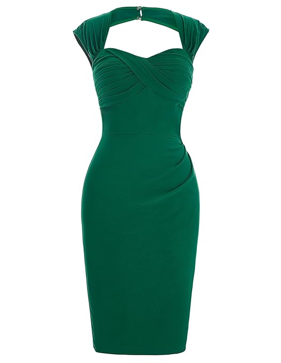 Belle Poque 1950er Style Vintage Kleid Elegant Etuikleid Knielang Festliche Kleider