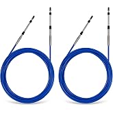 Jecoupoon 18FT 2PCS 3300/33C Marine Throttle Shift Remote Control Cable | for Outboard Engine Boat Motor Steering System Blue