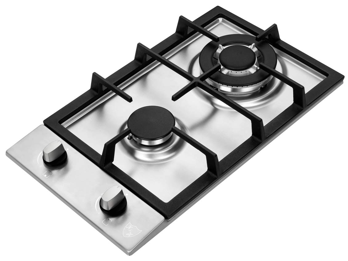 Cooktops K&H 2 Burner 12 LPG/Propane Gas Stainless Steel Cooktop 2SSW