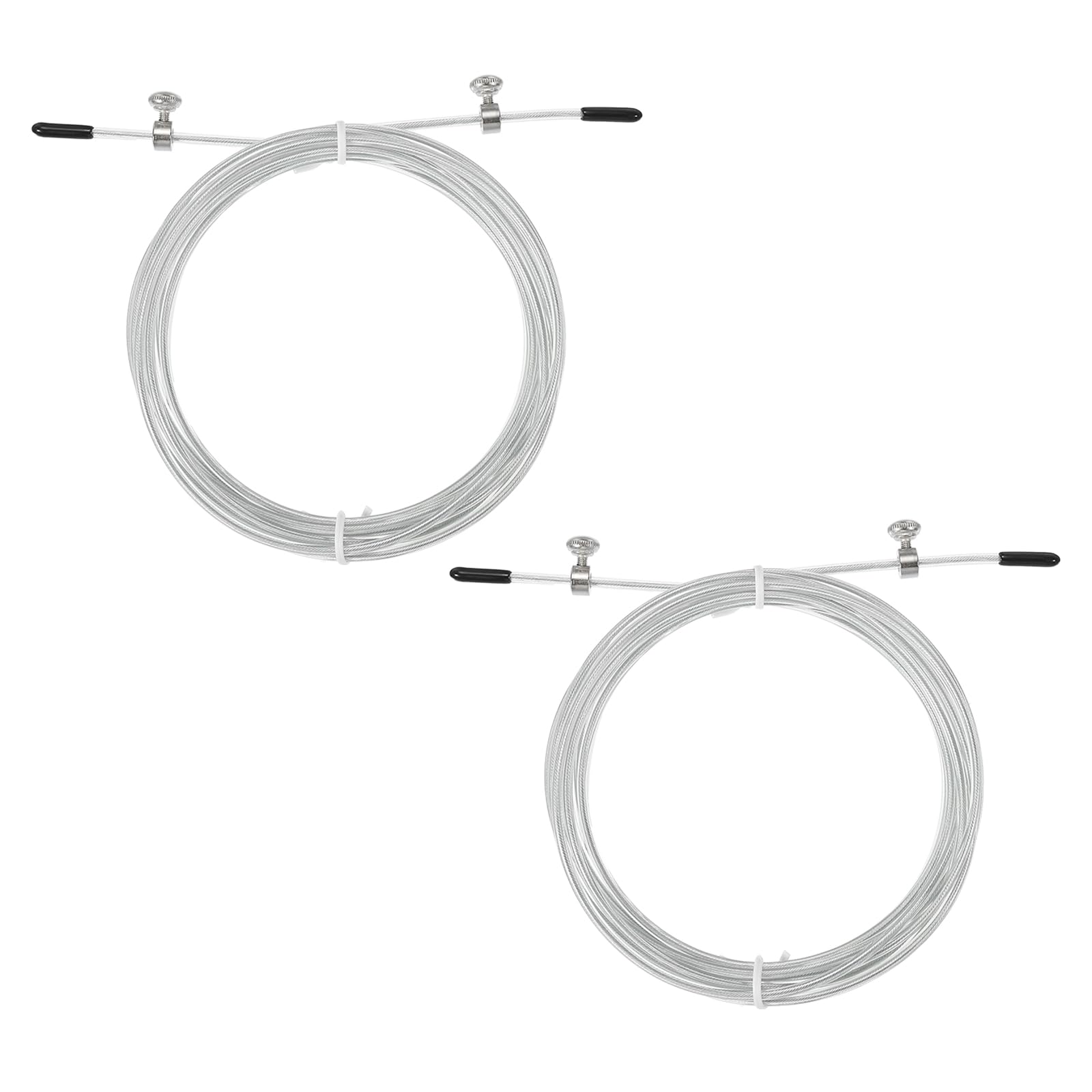 PATIKIL 10Ft Speed Jump Rope Replacement Cable, 2 Pack 2.5mm Professional Skipping Rope Steel Wire Replace for High Speed Jump Ropes, White
