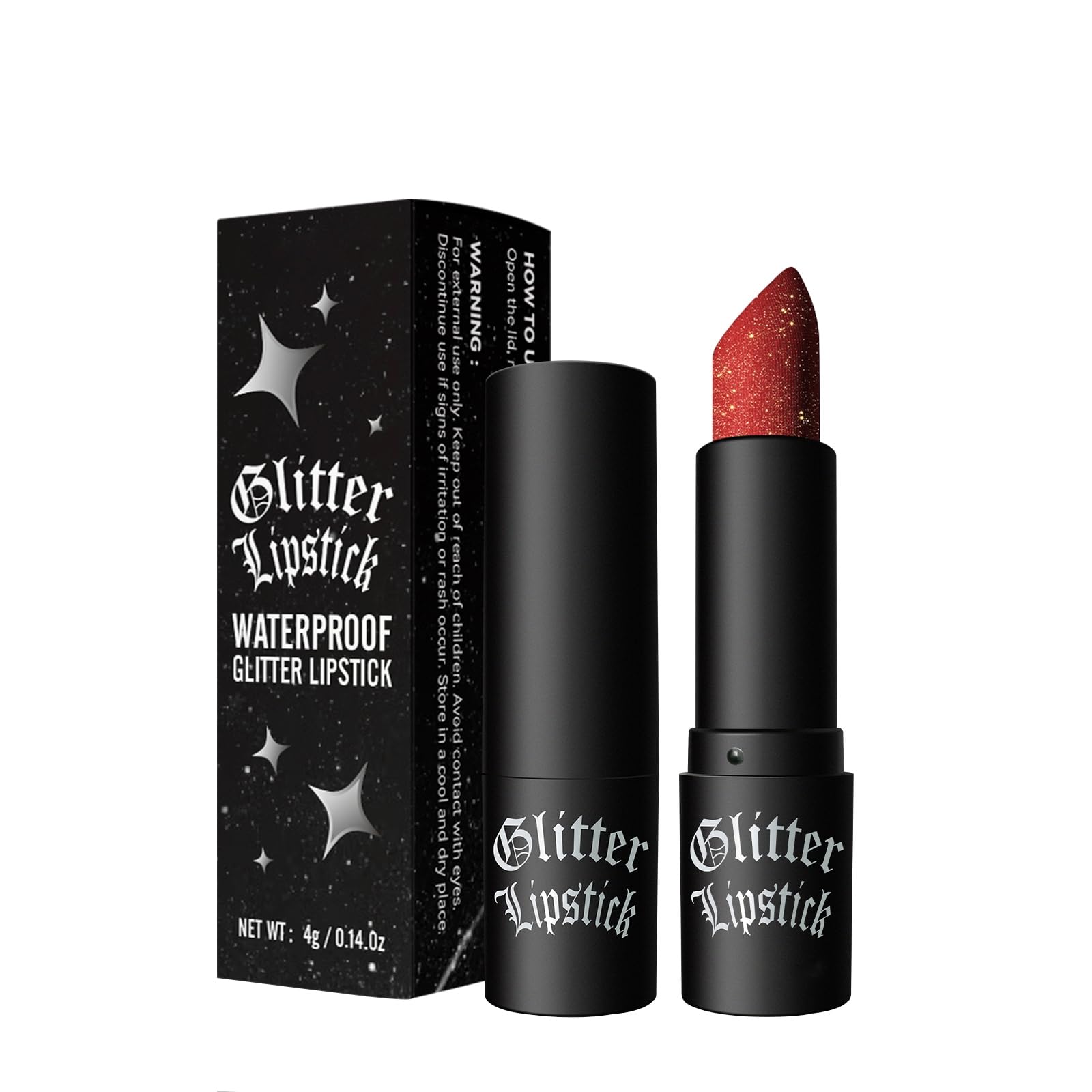 Vawolecy Metallic Glitter Lipstick, Sparkling Shine Lipcolor, Waterproof Lightweight Hydrating Formula Smooth & Non-Sticky