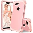 Phone Case for Google Pixel 3 XL Hard Cover Shockproof Soft Silicone Bumper Hybrid Three Layer Defender Heavy Duty Protective Wireless Charging Cell Accessories Pixel3 3XL Cases Women Rose Gold
