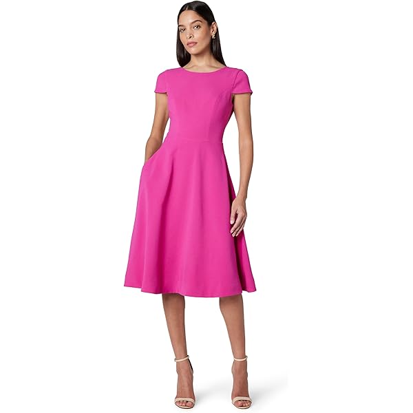 ruth asymmetrical neck midi dress dress the population MEG BURNT CHOC SLEEVED MIDI DRESS – DISSH main image 0