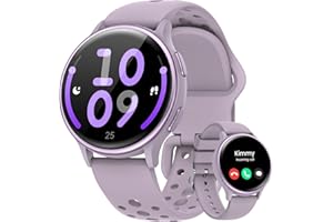 SANORUM Smart Watches for Women(Answer/Make Calls), 1.27'' AMOLED Screen Activity Trackers with Heart Rate/Sleep/SpO2 Monitor, Smartwatch for iPhone/Samsung/Android,120+ Sport IP68 Fitness Watch 2Bands Purple