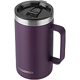 KXIAOCHEN 20oz Insulated Coffee Mug with Lid, Stainless Steel Coffee Cup, Double Wall Vacuum Coffee Tumbler with Handle, Premium Thermal Travel Coffee Mug (Purple)