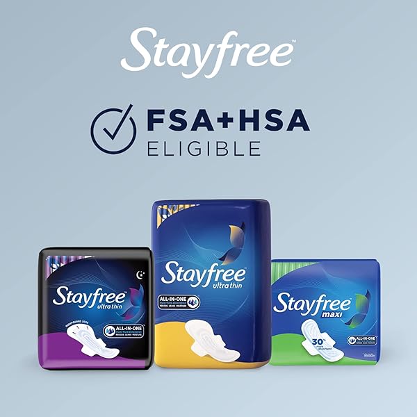STAYFREE MAXI SUPER LONG PADS FOR WOMEN, WINGLESS, RELIABLE PROTECTION AND ABSORBENCY OF FEMININE PERIODS, 66 COUNT