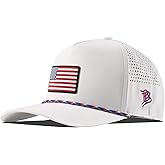 Branded Bills Old Glory PVC Curved 5 Panel Rope Hat, Fits 7-7 7/8, Adjustable Snapback