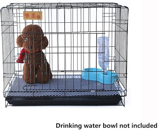 HB PET Mascota Jaula para Perros Bandeja de Metal Plegado de una Sola Puerta Cachorro de