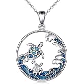 TIGER RIDER Ocean Necklace Sterling Silver Starfish Pendant Necklace Cubic Zirconia Starfish Jewelry Birthday Gifts for Women Ocean Lovers