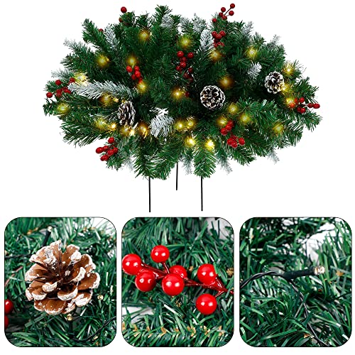 Juegoal Christmas Urn Filler, Prelit Artificial Christmas Tree with