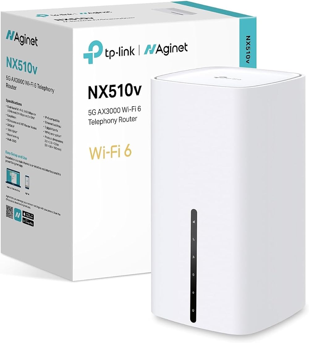 TP Link NX510V AX3000 5G Router with SIM Slot EasyMesh Quad Gigabit