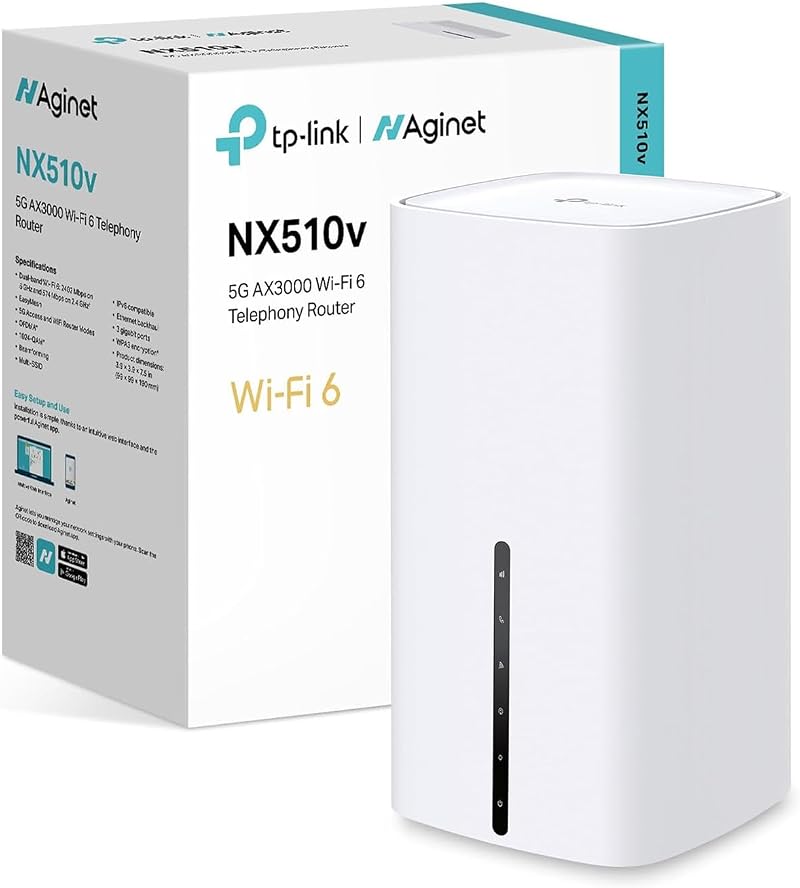 TP Link NX510V AX3000 5G Router with SIM Slot EasyMesh Quad Gigabit