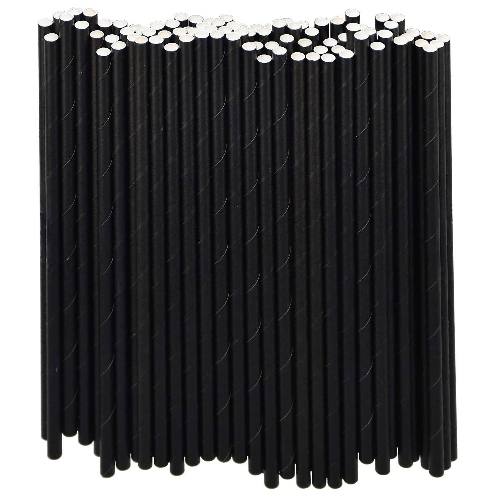 Pack of 1000 Black Paper Drinking Straws, 19.7 x 0.6 cm - Bulk Pack for Cocktails, Bars and Restaurants